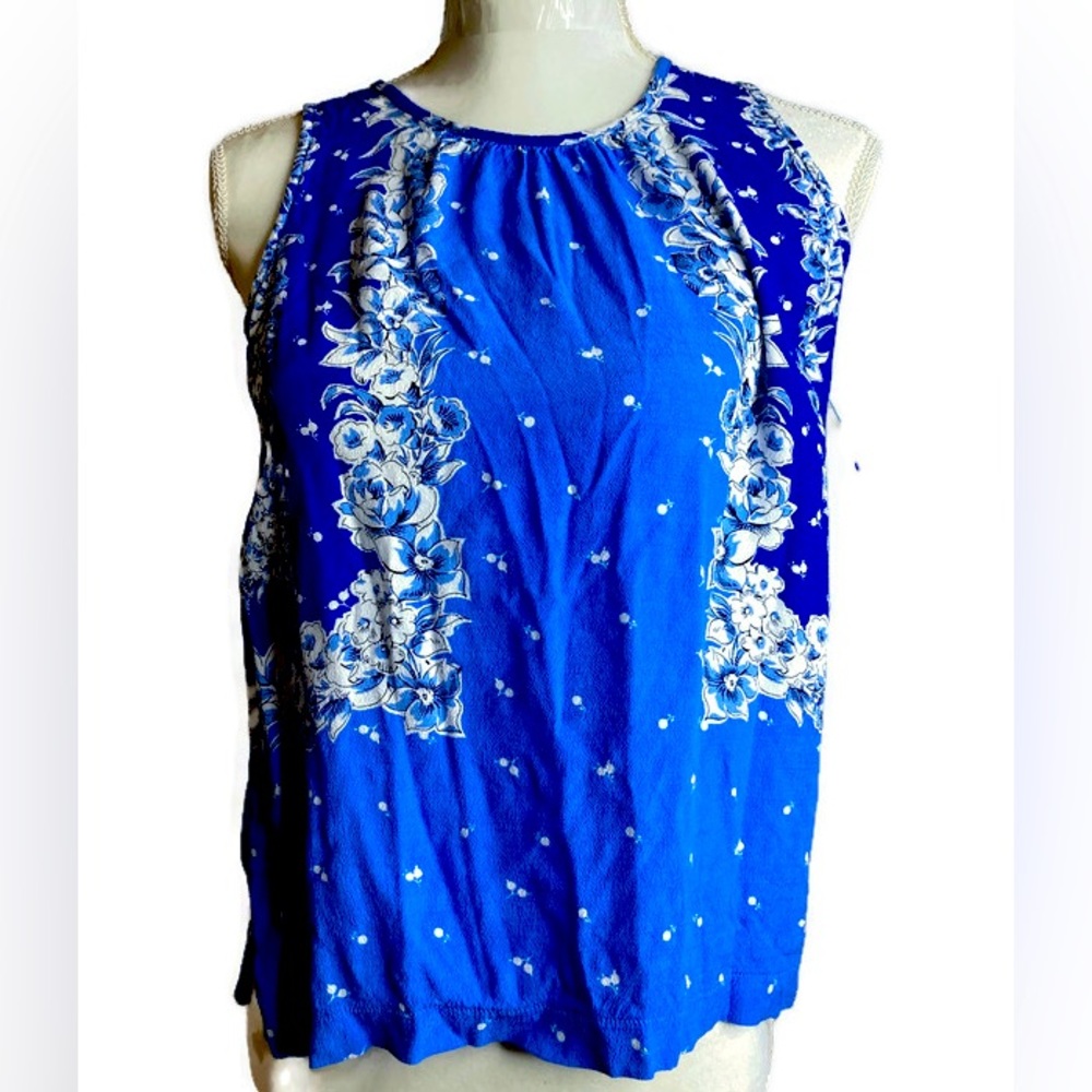LOFT floral sleeveless blouse S